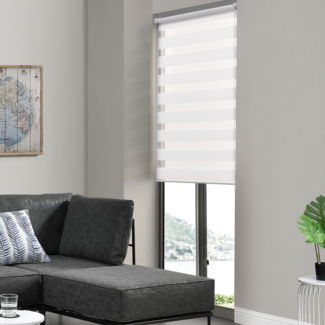 Duo Rollo 90x220cm Zebra-Rollo Weiß