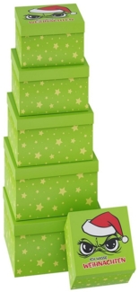 Annastore Geschenkbox 6-teilig Geschenkkarton "Festtags-Muffel" - Geschenkboxen Weihnachten, Originelle Geschenkverpackung für Weihnachten