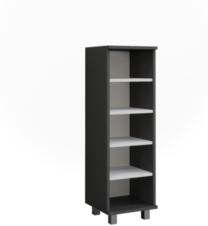 Vicco Midischrank Anthrazit/Weiß 30.2x95 cm mit 5 offenen Fächern, Ilias
