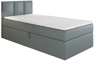 A&J MöbelLand GmbH Boxspringbett Einzelbett NASI mit Bettkasten, Topper und gepolstertem Kopfteil. (Boxspringbett mit Bettkasten und gepolstertem Kopfteil. Gratis Topper – nur jetzt erhältlich!, Kostenlose Lieferung! TOP ANGEBOT), Länge 208 cm Höhe 106 cm