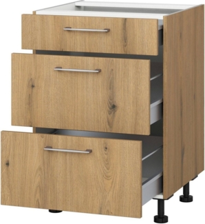 KOCHSTATION Auszugsunterschrank KS-Trea U2AS60 mit drei Auszügen, Breite 60 cm, Höhe 75 cm