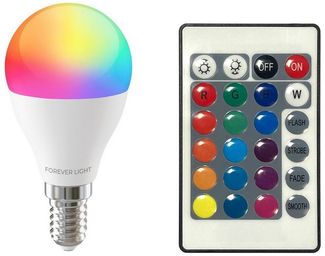 Forever Light LED Lampe RGB E14 G45 5W 500lm Neutralweiß 4000 K Energieklasse F