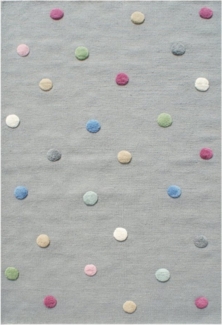 LIVONE Happy Rugs for Kids Kinderteppich Colordots Naturfaser handgewebt, rechteckig, Höhe: 15 mm, Baumwollteppich, Flachgewebe, waschbar handgewebt mit 3 D Effekt