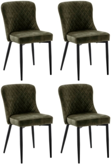 MCA furniture 4-Fußstuhl ABOSHI Esszimmerstuhl (4er Set) (Set, 4 St), Taschenfederkern, Metall schwarz,Vintage-Veloursoptik,belastbar 120 kg