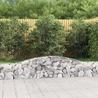 vidaXL Gabionen mit Hochbogen 9 Stk. 400x30x40/60 cm Verzinktes Eisen 3146834