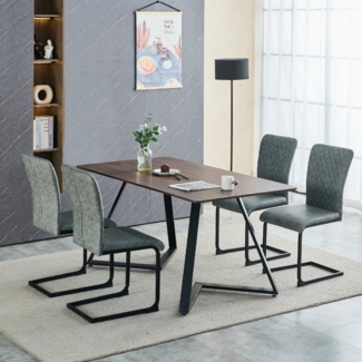 JYMTOM Esszimmerstuhl mit Bezügen, Küche, Wohnzimmer, Konferenzraum (4 St), Grau