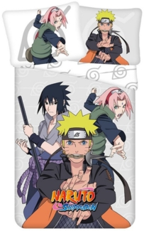 Naruto Baumwoll-Bettwäsche 140x200 cm Deckenbezug + 70x90 cm Kissenbezug mit Reißverschluss