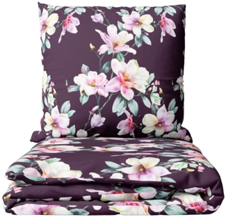 Leonado Vicenti Bettwäsche Biber Baumwolle, flauschig, Biber, 2 teilig, Blumen Design, flauschig warm