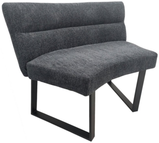 HTI-Living Polsterbank Runde Bank Liron Anthrazit (Stück, 1-St, 1 Sitzbank), Sitzbank gepolstert Kufengestell