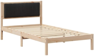 vidaXL Bettgestell mit gepolstertem Kopfteil Schwarz 100 x 200 cm 878281