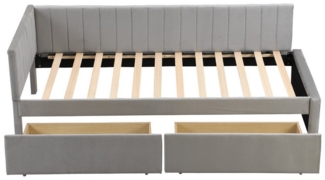 BlingBin Polsterbett Schlafsofa Einzelbett Multifunktionsbett (Daybed, 1-tlg, Daybett 90x200 cm), mit 2 Stauraum Schubladen und Lattenrost hautfreundlicher Samtstoff