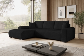 storez24 Ecksofa Ellen, mit Bettkasten und Schlaffunktion, Cordstoff, L-Form, bequem