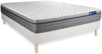 Actiflex zen Matratze 180x200 cm + Bettgestell mit Lattenrost, Härtegrad 2, Taschenfederkern und Memory-Schaum, Höhe : 26 cm