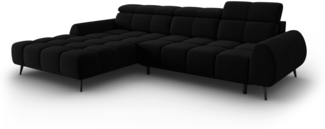 Micadoni Ecksofa Alyse 5-Sitzer Samt Schwarz Links