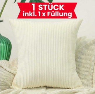 Amilian Dekokissen mit Füllung und Kissenbezug - Deko Kissen, Zierkissen, Sofakissen, (1 Stück), 40x40 cm, Kopfkissen mit Kissenfüllung