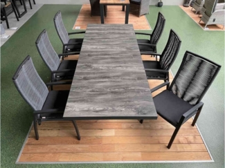Gartenmöbel 6er Set Keramo Dining Set mit Diwo Rope-Sessel