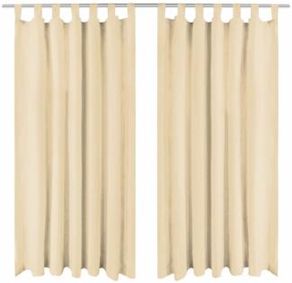 vidaXL Vorhänge aus Mikro-Satin 2 Stk. mit Schlaufen 140×225 cm Beige 132217