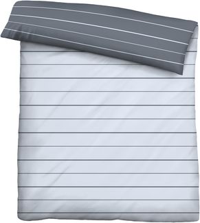 biberna 0636044 Mako-Satin Bettwäsche STREIFEN - MIX & MATCH, blau, 1x 200x200 cm + 2x 80x80 cm