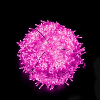 Pinkfarbene Lichterkette für Halloween, 100 LEDs, 10 m Länge, für den Innen- und Außenbereich geeignet, 8 blinkende Märchenlichtmodi, geeignet für Terrasse, Balkon, Hochzeitsfeiern, Weihnachtsbaumschmuck.