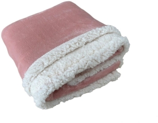 Baby Kuscheldecke in Teddy Plüsch Qualität » weiche Flanell Decke » 100x75cm für Kinder - Rosa