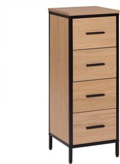 EUGAD Hochschrank (1-St) mit 4 Schubladen aus Metall + Holzwerkstoff, 30 x 82 x 30 cm