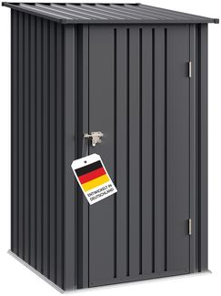 STEELSØN 'Timir' Gerätehaus Pultdach, Stahl, anthrazit, wetterfest, 100x103x146/160 cm, abschließbar