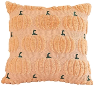 CLTYQ Kissenbezug Herbst Kürbis Kissenbezüge 45x 45 cm, (1 Stück), bestickte dekorative quadratische Kissenbezüge, Kunstfell Kissenbezüge