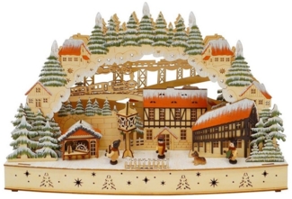 HTI-Living Schwibbogen LED Schwibbogen Fachwerkhäuser (1-tlg), Lichterbogen Weihnachtsdeko batteriebetrieben