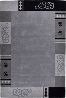 THEKO Wollteppich Ambadi, rechteckig, Höhe: 14 mm, reine Schurwolle, handgetuftet, mit Bordüre, modern