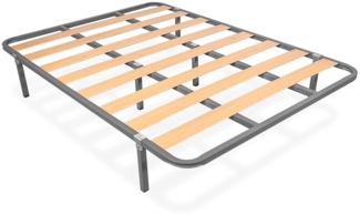 Duérmete Online - Lattenrost, 30x30 mm, mit Beinen, Finish in Grauer Epoxidfarbe, 135x200 cm