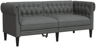 vidaXL Chesterfield-Sofa 2-Sitzer Dunkelgrau Stoff 372548