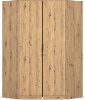 Rauch Möbel Lagoa, Kleiderschrank, Eckschrank, Garderobe für Schlafzimmer, Kinderzimmer, Jugendzimmer 2-türig, Farbe Eiche Artisan, Holz, Breite 117