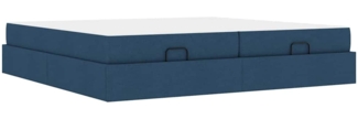 vidaXL Bettgestell Sonstiges mit Speicher Blau 200x200 cm Stoff 3399521