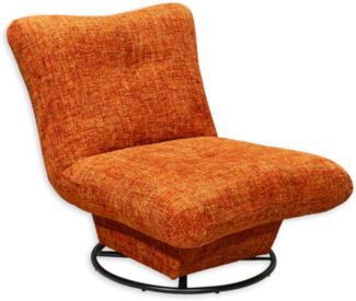 Sessel Maranello Wohnzimmer, Orange - Bequemer Fernsehsessel Relaxsessel drehbar - 96 x 75 x 93 cm (B/H/T)