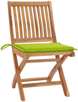 vidaXL Klappbare Gartenstühle mit Kissen 4 Stk. Massivholz Teak 3072818