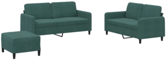 vidaXL 3-tlg. Sofagarnitur Dunkelgrün Samt 3201986