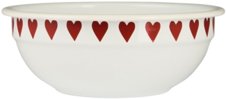 Ib Laursen - Schale Schüssel Emaille mit Herzen Weiß Rot D20cm / H7,5cm 0480-11