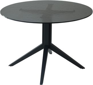 Esstisch >Leano< in schwarz, Glas, Metall - 76x120cm (HxD)