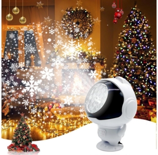 Jibenhome Projektionslampe Weihnachts-Astronauten LED-Projektionslicht,USB Nachtlicht, Schneeflockenprojektor, LED fest integriert, für Zuhause, Party, Feiertage, Weihnachtsdekoration