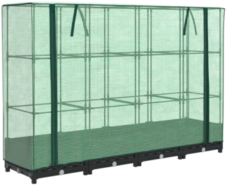 vidaXL Hochbeet mit Gewächshaus-Aufsatz Rattan-Optik 160x40x123 cm 4015812