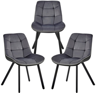 TRISENS Esszimmerstuhl Leonie (1er, 2er, 3er oder 4er Set, 3 St), Polstersessel mit abgestepptem Samtbezug Küchenstuhl in Velvetoptik