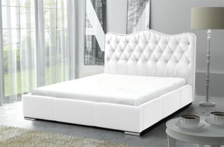 Polsterbett Schlafzimmerbett SULTAN Kunstleder Weiß 160x200 cm