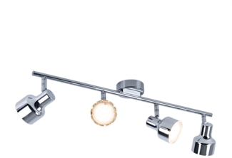 LED Deckenleuchte, Chrom, Spots beweglich, L 60 cm