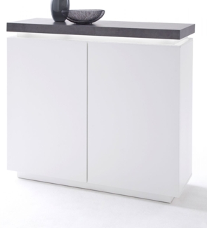 MCA Furniture ATLANTAS Sideboard weiß matt und beton inkl. LED