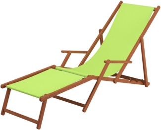 Sonnenliege Liegestuhl pistazie Fußteil Gartenliege Holz Deckchair Strandstuhl Gartenmöbel 10-306 F