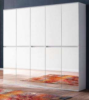 trendteam Garderobenschrank Mirror (Schuhschrank in weiß, 10-türig, 185 x 191 cm) variable Inneneinteilung, bis zu 29 Fächer