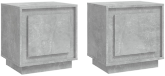 2er-Set Nachttische, Nachtschränke Betongrau 44x35x45 cm Holzwerkstoff