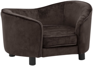 vidaXL Hundesofa, Braun, Plüsch, 40 x 49 x 69 cm