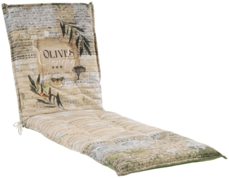 Go-De Rollliegen-Auflage grün beige gemustert, 190 x 60 x 8 cm