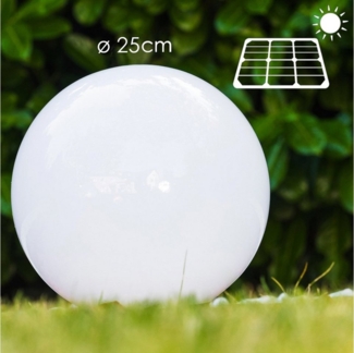 hofstein Kugelleuchte Solar Kugelleuchte 25 cm Veranda Wegeleuchte Garten Licht Edelstahl